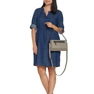 FRYE Leather Crossbody Lena Chain Purse Bag Grey Purse holds large iPhone